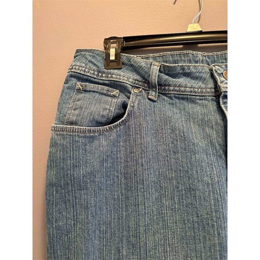 Riders by Lee Women's Size 16 Blue Pinstripe Straight Jeans - Picture 2 of 11